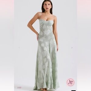 Elegant Lace-Up Floral Maxi Dress